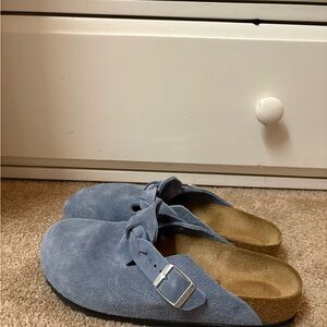 Birkenstock Blue Suede Mules